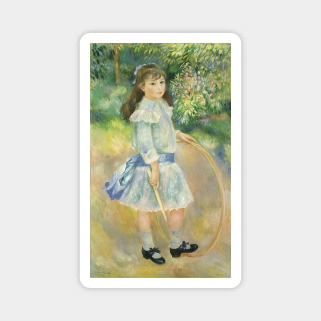 Girl with Hoop by Pierre Renoir Magnet by MasterpieceCafe