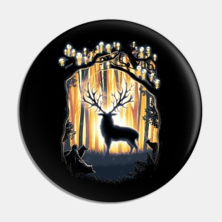 Deer God Please Save Our Forest Pin