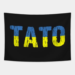 Tato Dad Distressed Ukrainian Flag Tapestry