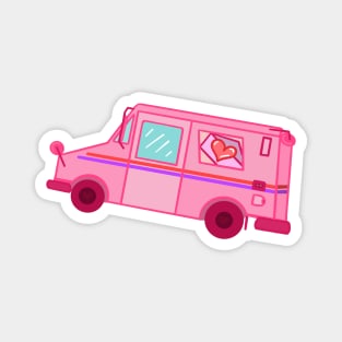 Cute Pink Mail Truck LLV Magnet