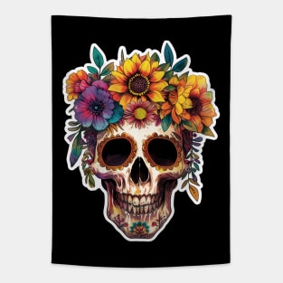 Flower Skull Tapestry