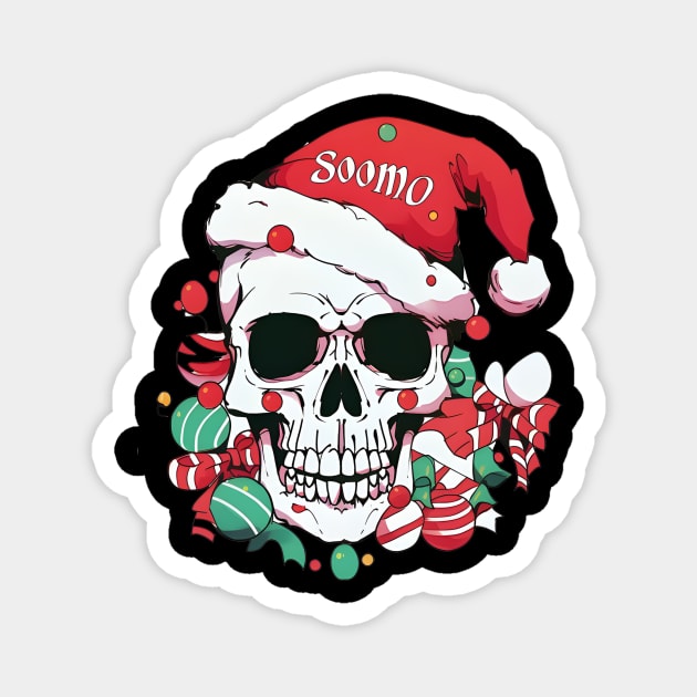 Christmas Celebration with a Skull Twist Magnet by ragil_studio