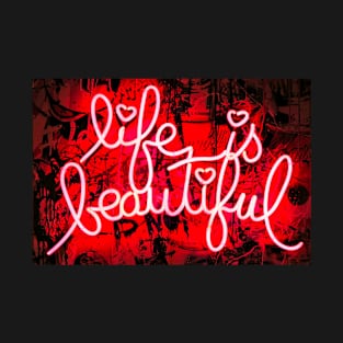 Banksy Life Is Beautiful Neon Style T-Shirt