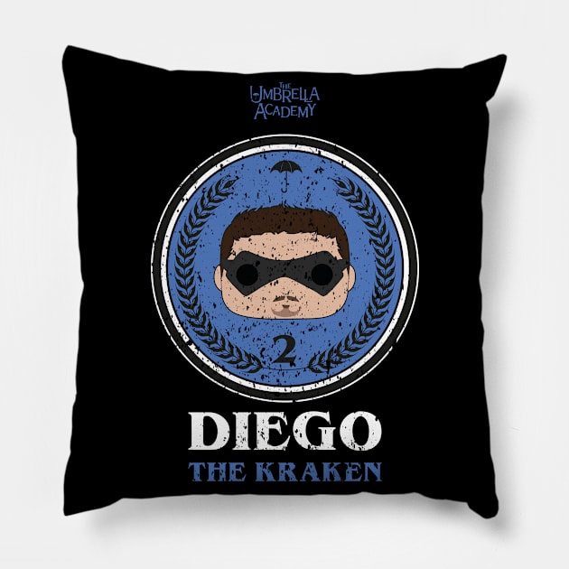 UMBRELLA ACADEMY 2: DIEGO THE KRAKEN (GRUNGE STYLE) Pillow by FunGangStore