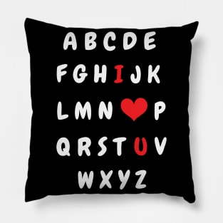 Valentine's Day Alphabet ABC I Love You Pillow