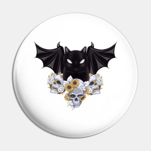 The Batcat Skull Pin