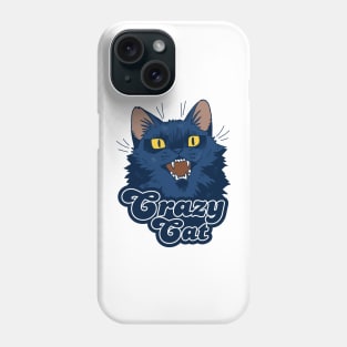 Crazy сat with yellow eyes Phone Case