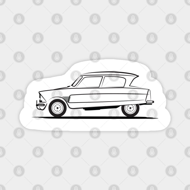 Citroen Ami 6, Ami 8 Black Magnet by PauHanaDesign