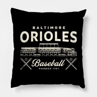 Baltimore Orioles Stadium by Buck Tee Originals Pillow