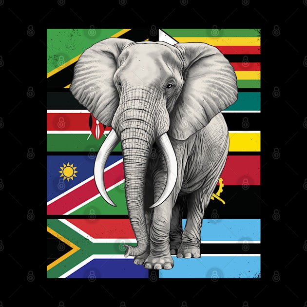 Elephant Flags of Southern Africa by NicGrayTees