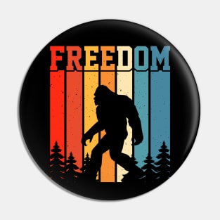 Retro Bigfoot Freedom Sasquatch Pin