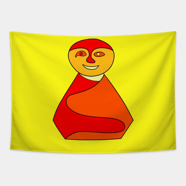 Red hot chili laughing Buddha Tapestry by VazMas Design