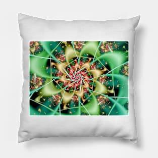 Green Floral Twist Pillow