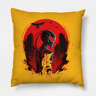 alien cyberpunk Pillow