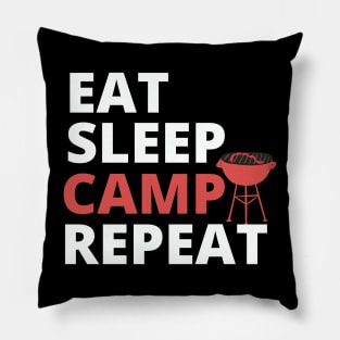 Eat Sleep Camp Repeat Pillow