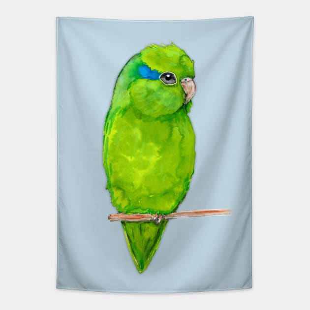 Green parrotlet Tapestry by Bwiselizzy