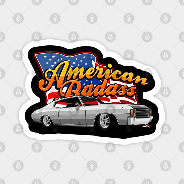 distressed american badass chevy chevelle ss Magnet by small alley co