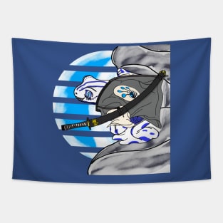 Winter Frogmurai - Samurai Frogs Tapestry