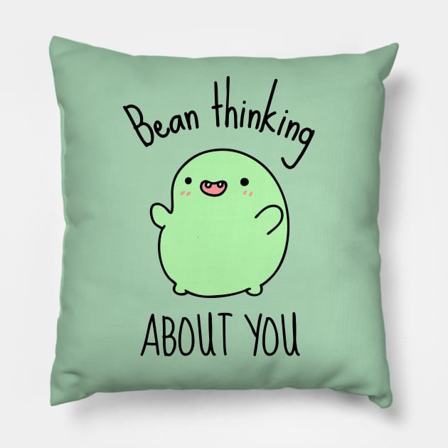 Bean Thinking About You Cute Bean Pillow by DesignArchitect