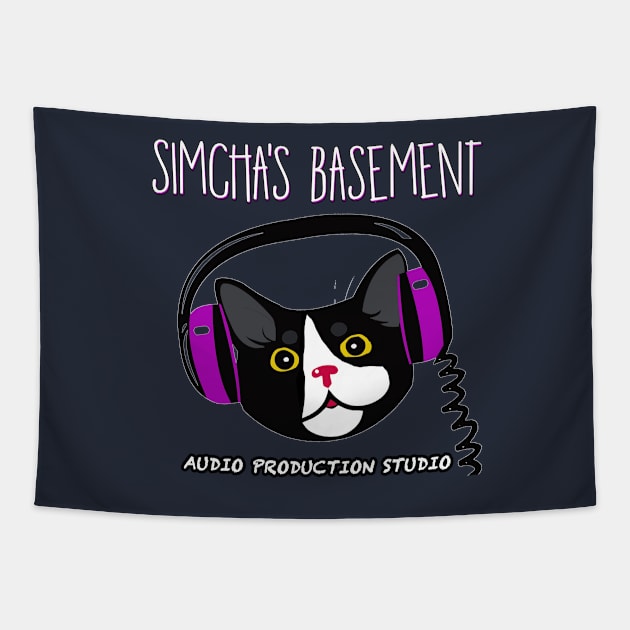 Simcha's Basement - Audio Production Studio (Outlined For Dark Colors) Tapestry by polarmp3