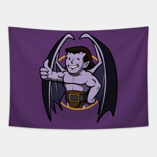 Cute 90's Gargoyle Cartoon Superhero Goliath Gamer Mascot Parody Tapestry