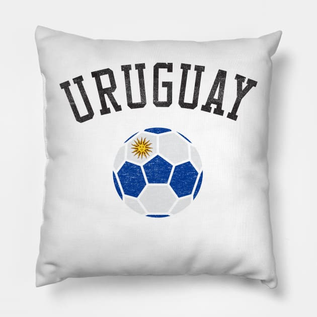 Uruguay Soccer Team Heritage Flag Pillow by ryanjaycruz