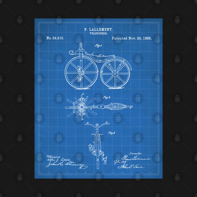 Bicycle Patent - Cycling Cyclist Bike Riding Fan Art - Blueprint by patentpress