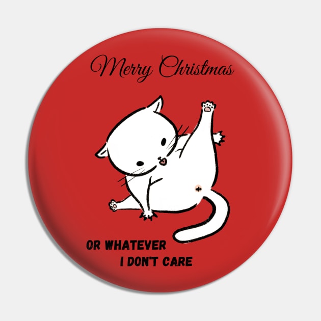 Funny cat with grumpy attitude about Christmas Pin by Ieva Li ART