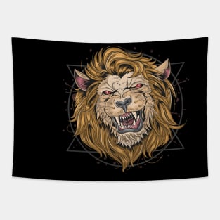 Lion fierce head Tapestry