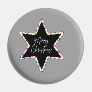 Merry Christmas Star Shining Lights Pin