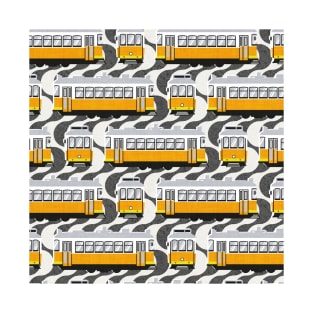 Lisbon trams // Portuguese Rossio cobblestone inspiration background lemon lime and marigold transport T-Shirt