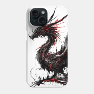 Japanese dragon painted in ink Phone Case