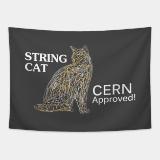 String Cat CERN – Physics Humor Tapestry