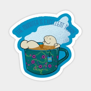 The manatea is excellent today - manatee in teacup infused in shade Magnet