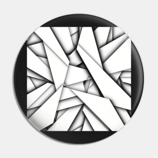 Paper Airplane Scraps, Black and White Digital Illustration Pin