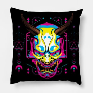 oni mask japanese mask Pillow