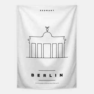 Berlin Minimal Black Line Design Tapestry