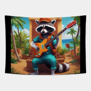 musician raccoon Tapestry