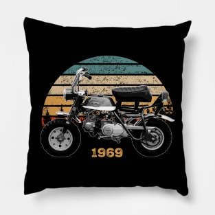 1969 Honda Z50A Monkey Bike Vintage Motorcycle Design Pillow