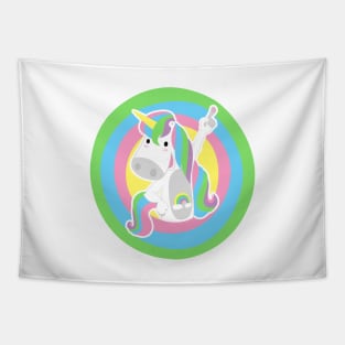 Rainbow unicorn (transparent stroke) Tapestry