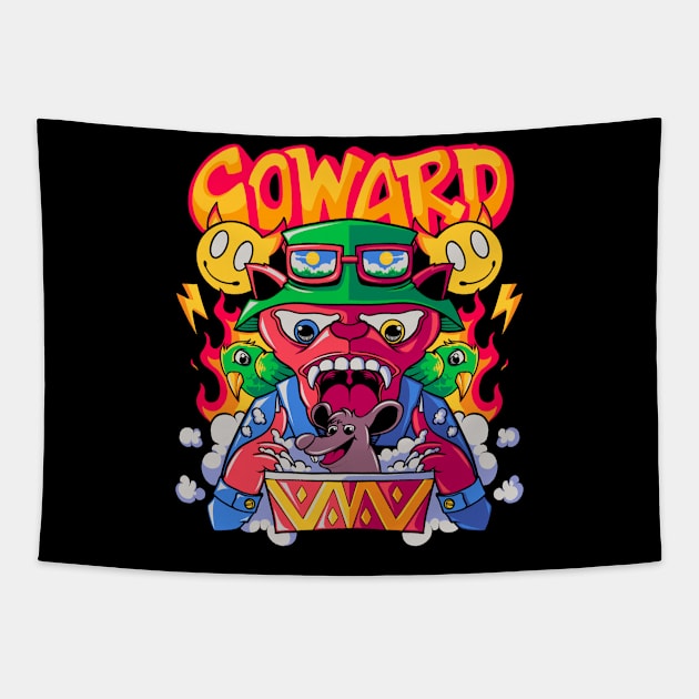 Coward cat Tapestry by Forstration.std