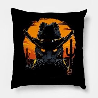 Cat Cowboy Chronicles Feline Pillow