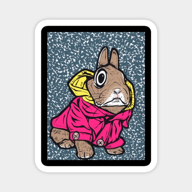 Brown Bunny Hoodie Magnet by turddemon