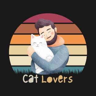 cat lovers man retro T-Shirt