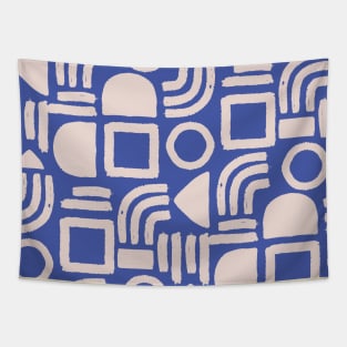 Blush and blue Minimal Solid Geometry Tapestry