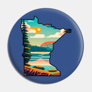 Minnesota State Nature Scene Graphic Pin