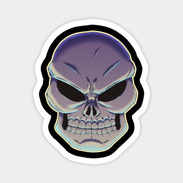 The Angry Skull Magnet by bassbongo