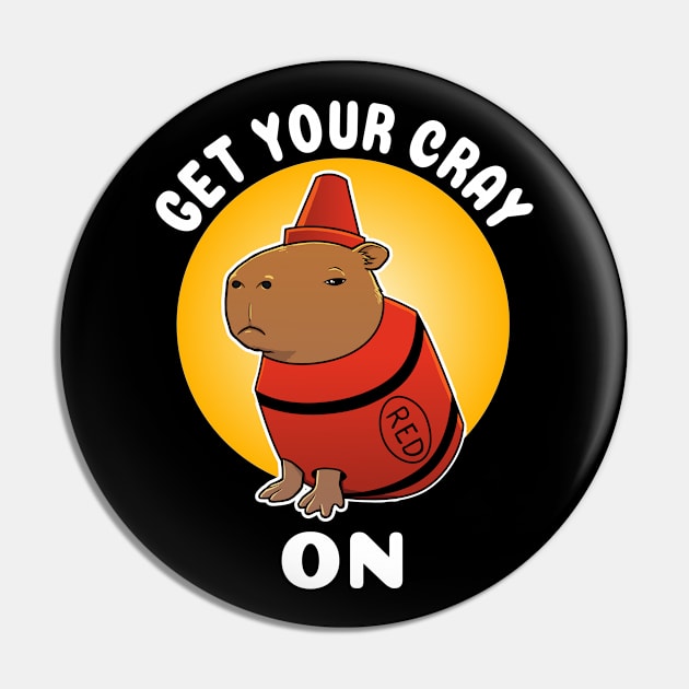 Get your cray on Capybara Crayon Costume Pin by capydays