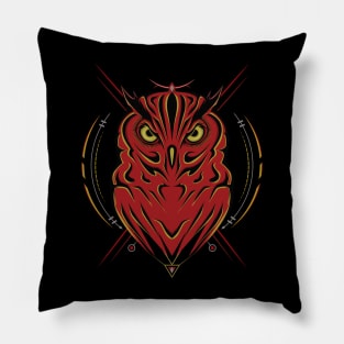 owl bird with sacred symbol Pillow