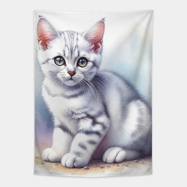 Burmilla Watercolor Kitten - Cute Kitties Tapestry by Aquarelle Impressions